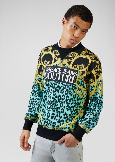 Versace Leo Chain Print Sweatshirt Herr - 823579MAI